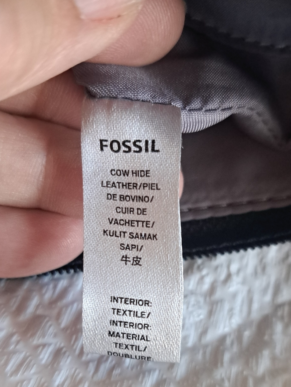 Fossil Black Pebbled Leather Crossbody with Gold Hardware - Picture 13 of 15